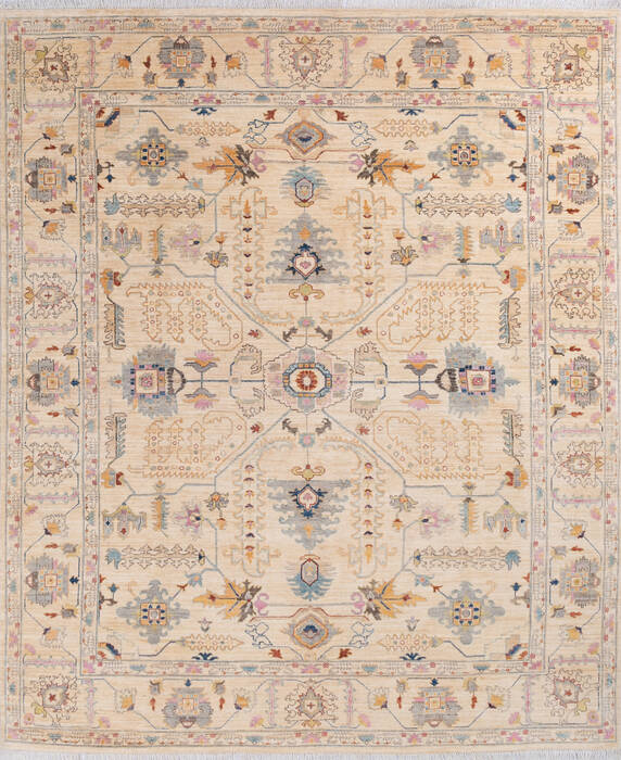 Chobi Beige Hand Knotted 84 X 100 Area Rug 700-145380 Image 0