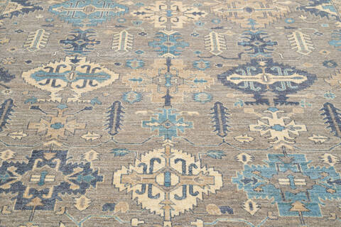 Chobi Grey Hand Knotted 82 X 910 Area Rug 700-145384 Image 3