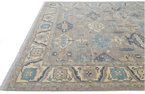 Chobi Grey Hand Knotted 82 X 910 Area Rug 700-145384 Image 5