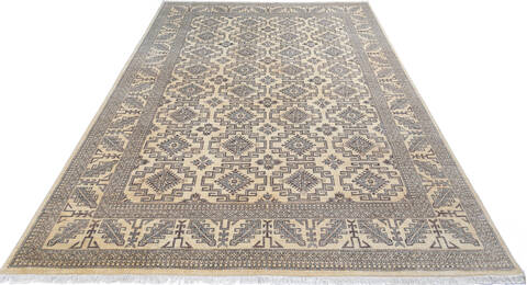 Chobi Beige Hand Knotted 92 X 134 Area Rug 700-145385 Image 1
