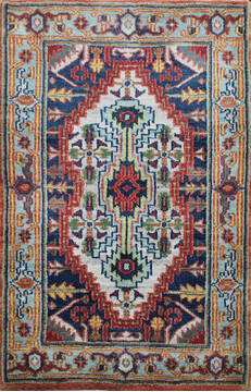 Vintage Multicolor Hand Knotted 2'0" X 3'0"  Area Rug 902-145397