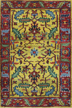 Vintage Multicolor Hand Knotted 2'0" X 3'0"  Area Rug 902-145400