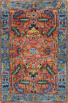 Vintage Multicolor Hand Knotted 2'0" X 3'0"  Area Rug 902-145405