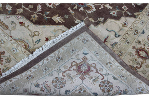 Heriz Brown Hand Knotted 120 X 150 Area Rug 902-145419 Image 1