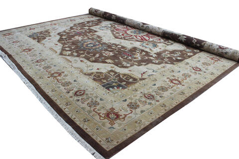 Heriz Brown Hand Knotted 120 X 150 Area Rug 902-145419 Image 2