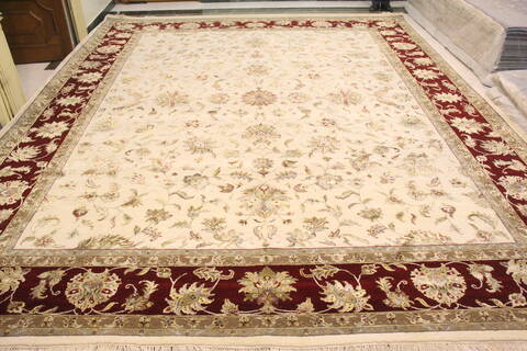 Jaipur White Hand Knotted 122 X 152 Area Rug 905-145424 Image 1