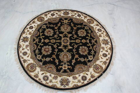 Jaipur Black Round Hand Knotted 41 X 41 Area Rug 905-145426 Image 5