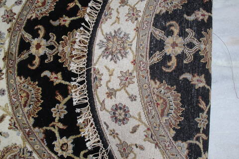 Jaipur Black Round Hand Knotted 41 X 41 Area Rug 905-145426 Image 6