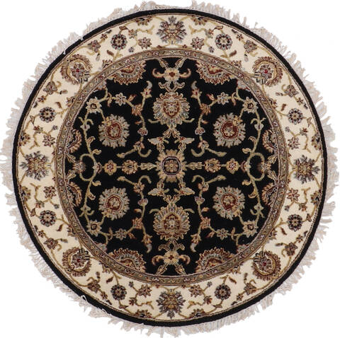 Jaipur Black Round Hand Knotted 41 X 41 Area Rug 905-145426 Image 0