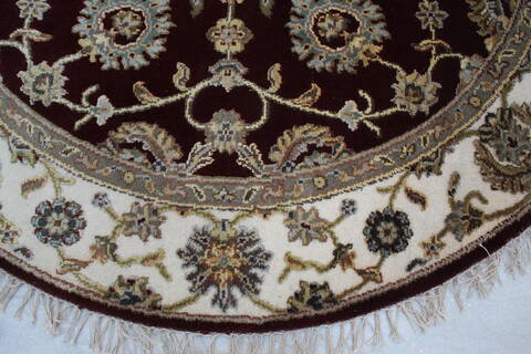 Jaipur Red Round Hand Knotted 41 X 42 Area Rug 905-145427 Image 4
