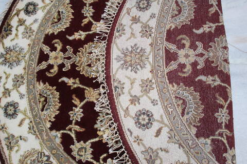 Jaipur Red Round Hand Knotted 41 X 42 Area Rug 905-145427 Image 6