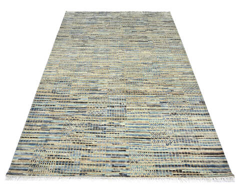 Modern-Contemporary Multicolor Hand Knotted 80 X 100 Area Rug 904-145433 Image 1