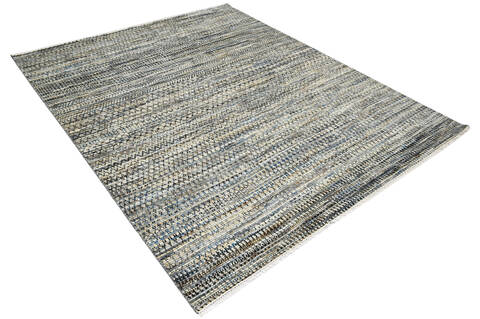 Modern-Contemporary Multicolor Hand Knotted 83 X 102 Area Rug 904-145438 Image 1