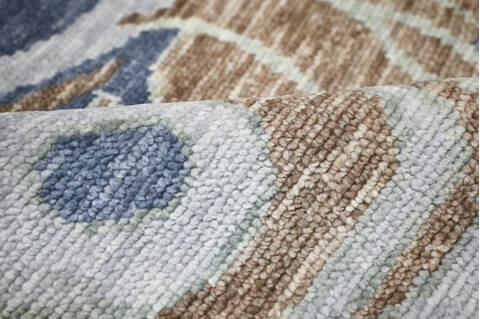 Modern-Contemporary Multicolor Hand Knotted 81 X 101 Area Rug 904-145440 Image 6