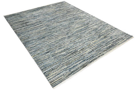 Modern-Contemporary Multicolor Hand Knotted 83 X 103 Area Rug 904-145442 Image 1