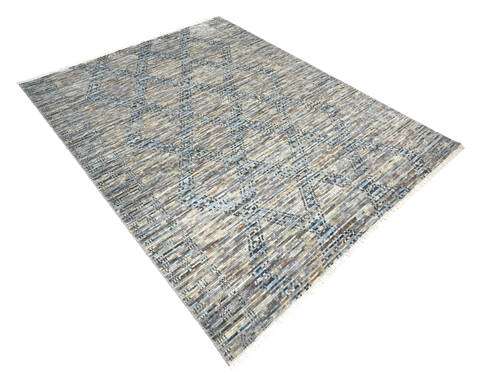 Modern-Contemporary Multicolor Hand Knotted 711 X 101 Area Rug 904-145445 Image 1