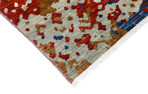 Modern-Contemporary Multicolor Hand Knotted 90 X 119 Area Rug 904-145446 Image 2
