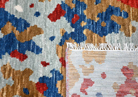 Modern-Contemporary Multicolor Hand Knotted 90 X 119 Area Rug 904-145446 Image 3