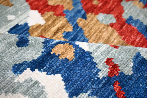 Modern-Contemporary Multicolor Hand Knotted 90 X 119 Area Rug 904-145446 Image 8