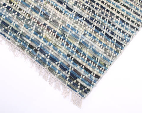 Modern-Contemporary Multicolor Hand Knotted 80 X 101 Area Rug 904-145451 Image 2