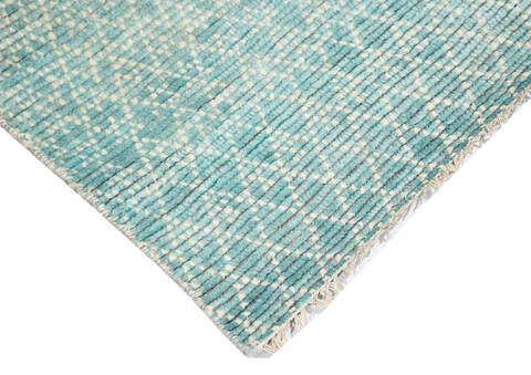 Modern-Contemporary Blue Hand Knotted 79 X 99 Area Rug 904-145452 Image 2