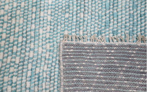 Modern-Contemporary Blue Hand Knotted 79 X 99 Area Rug 904-145452 Image 3