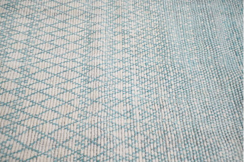 Modern-Contemporary Blue Hand Knotted 79 X 99 Area Rug 904-145452 Image 5