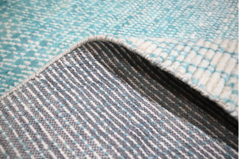 Modern-Contemporary Blue Hand Knotted 79 X 99 Area Rug 904-145452 Image 6
