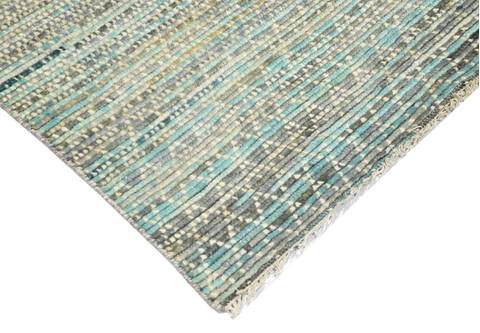 Modern-Contemporary Multicolor Hand Knotted 90 X 1110 Area Rug 904-145453 Image 2
