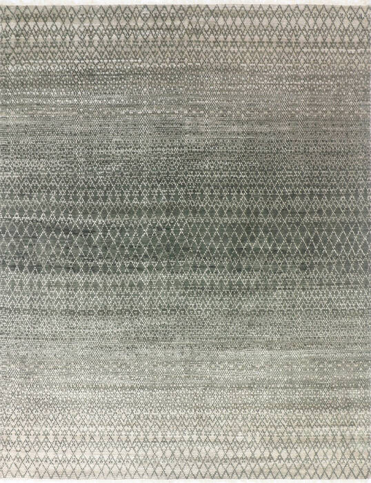 Modern-Contemporary Green Hand Knotted 83 X 107 Area Rug 904-145457 Image 0