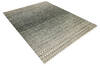 Modern-Contemporary Green Hand Knotted 83 X 107 Area Rug 904-145457 Thumb 1