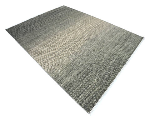 Modern-Contemporary Green Hand Knotted 92 X 126 Area Rug 904-145461 Image 1