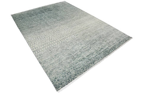 Modern-Contemporary Green Hand Knotted 810 X 122 Area Rug 904-145464 Image 1
