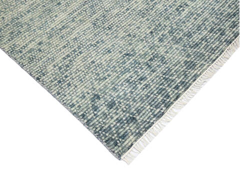 Modern-Contemporary Green Hand Knotted 810 X 122 Area Rug 904-145464 Image 2