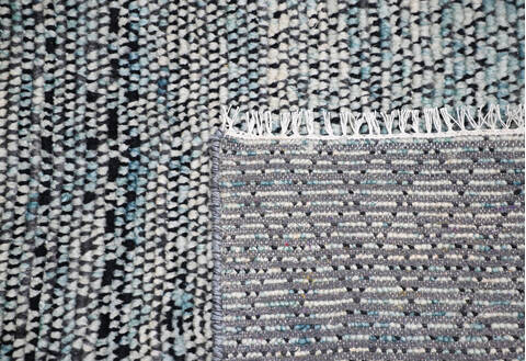 Modern-Contemporary Black Hand Knotted 91 X 1111 Area Rug 904-145465 Image 3
