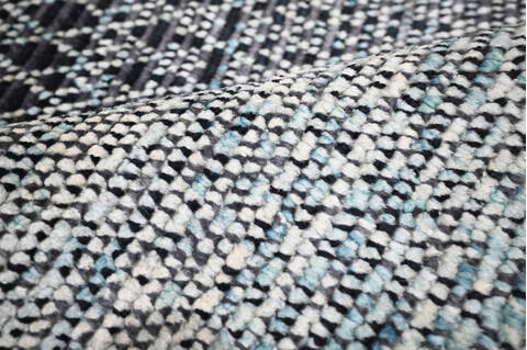Modern-Contemporary Black Hand Knotted 91 X 1111 Area Rug 904-145465 Image 7
