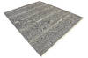 Modern-Contemporary Grey Hand Knotted 81 X 98  Area Rug 904-145468 Thumb 1