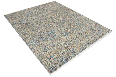 Modern-Contemporary Multicolor Hand Knotted 80 X 95 Area Rug 904-145475 Image 1
