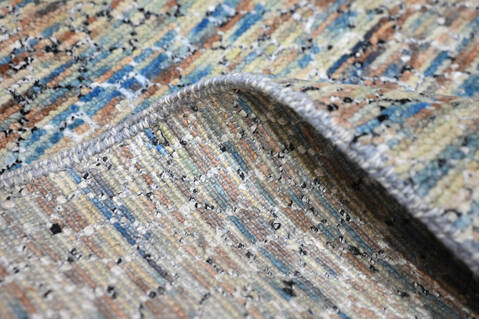 Modern-Contemporary Multicolor Hand Knotted 80 X 95 Area Rug 904-145475 Image 7