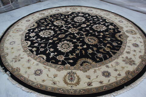 Jaipur Black Round Hand Knotted 100 X 102 Area Rug 905-145481 Image 2