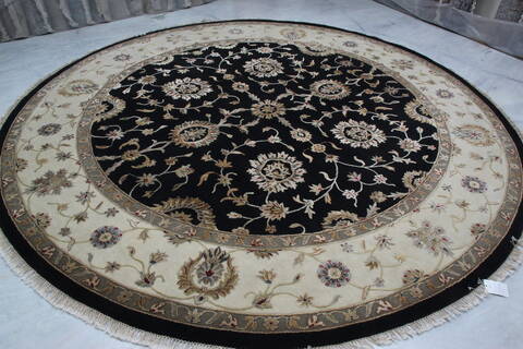 Jaipur Black Round Hand Knotted 100 X 102 Area Rug 905-145481 Image 3