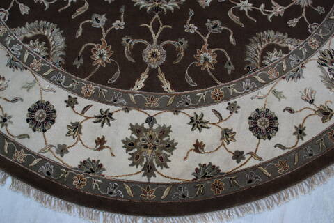 Jaipur Brown Round Hand Knotted 911 X 102 Area Rug 905-145482 Image 5