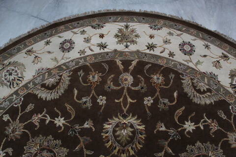 Jaipur Brown Round Hand Knotted 911 X 102 Area Rug 905-145482 Image 7