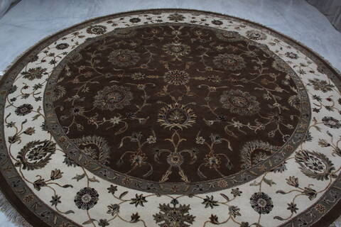 Jaipur Brown Round Hand Knotted 911 X 102 Area Rug 905-145482 Image 8