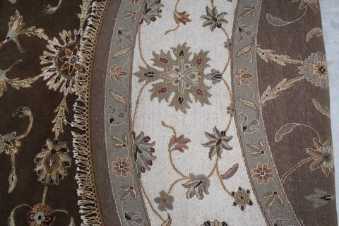 Jaipur Brown Round Hand Knotted 911 X 102 Area Rug 905-145482 Image 9