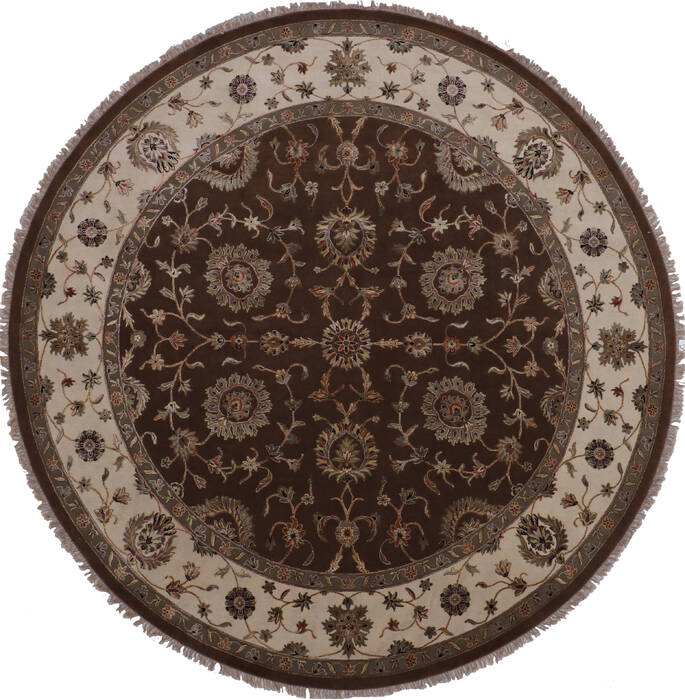 Jaipur Brown Round Hand Knotted 911 X 102 Area Rug 905-145482 Image 0