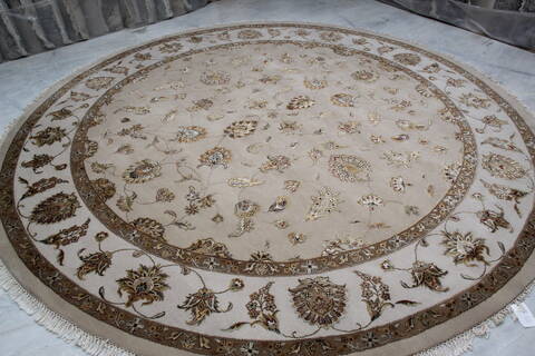 Jaipur Beige Round Hand Knotted 101 X 102 Area Rug 905-145484 Image 3