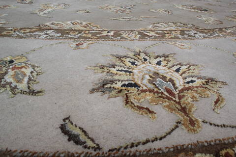 Jaipur Beige Round Hand Knotted 101 X 102 Area Rug 905-145484 Image 4
