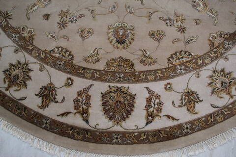 Jaipur Beige Round Hand Knotted 101 X 102 Area Rug 905-145484 Image 5