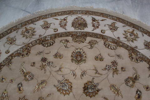 Jaipur Beige Round Hand Knotted 101 X 102 Area Rug 905-145484 Image 7